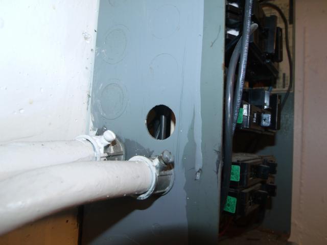 Panel hole knockout - Safety hazard